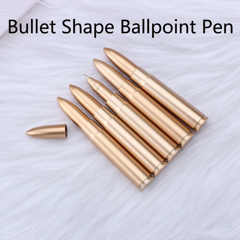 10pcs Creative Retro Bullet Shaped Ballpoint Pen Simulation Weapon Pen Promotion Small Gift Stationery School Supplies Gel Pens