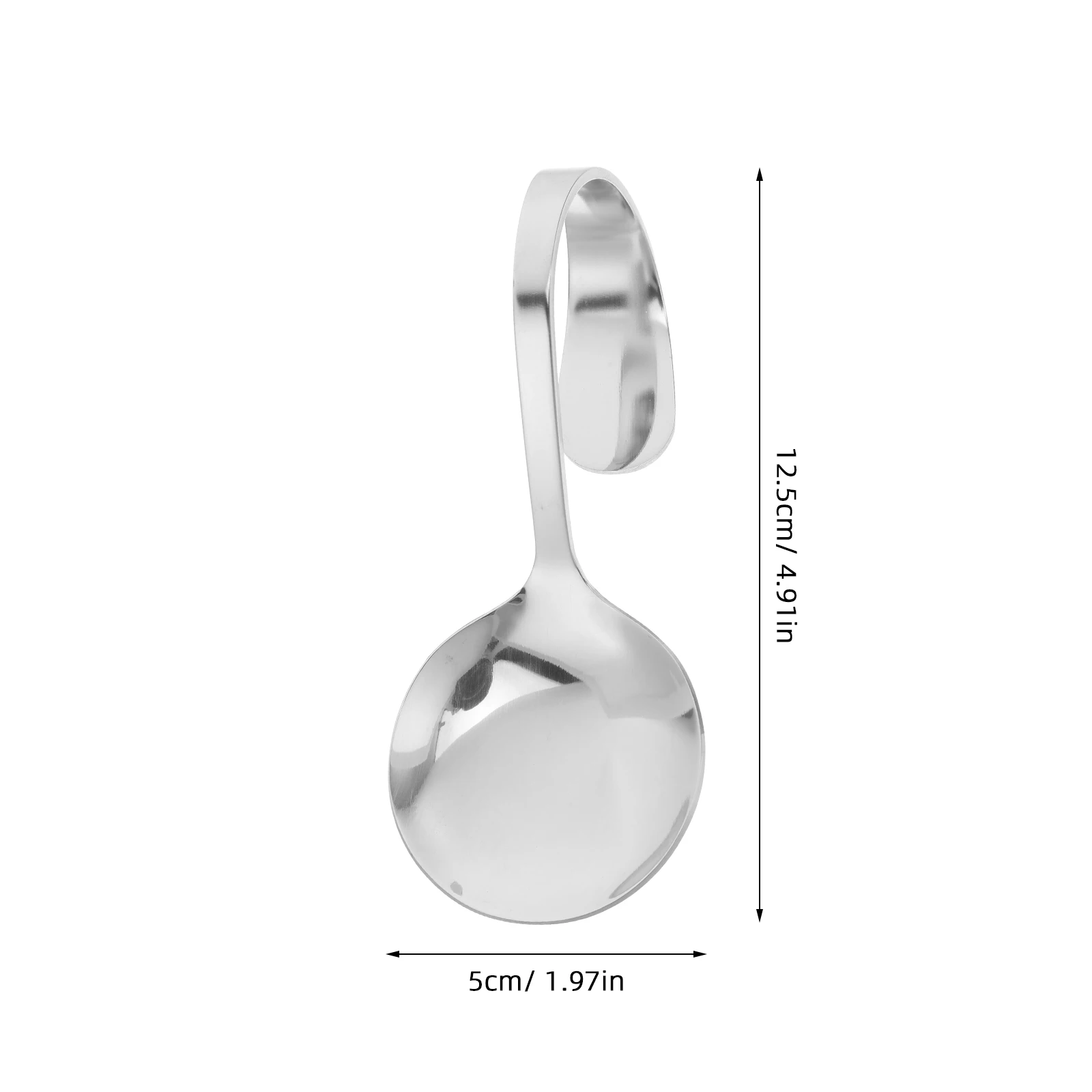 4 قطعة الفولاذ المقاوم للصدأ مقبض منحني ملاعق الغذاء الغربي سلطة المجارف إمدادات الحفلات الحلوى صلصة مغرفة أدوات المائدة المطبخ المنزل