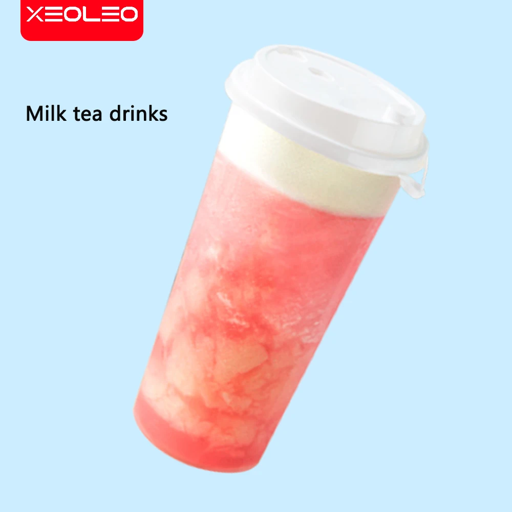 XEOLEO 500pcs Bubble tea cup ɸ90mm Mouth diameter 500ml/700ml Frosted Cup without lid Opaque cup for Cold drink/Milk tea