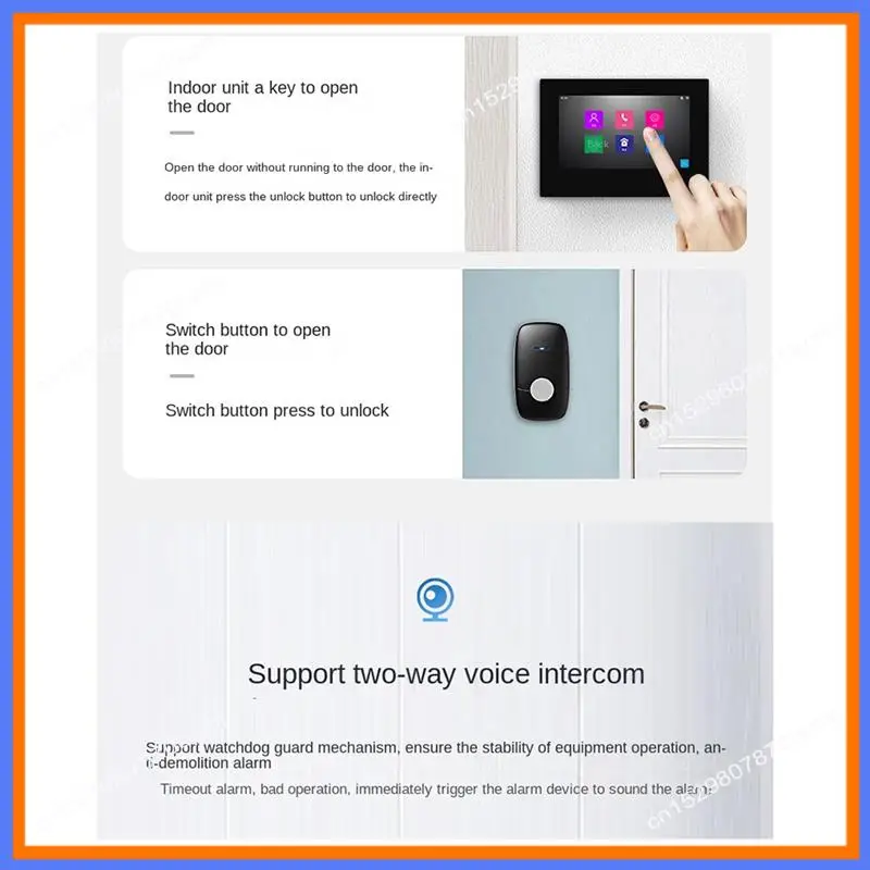BAAE 7 Inch Graffiti Wifi Visual Doorbell HD 1080P Mobile Detection Intelligent Doorbell Two Way Audio Remote Door Opening