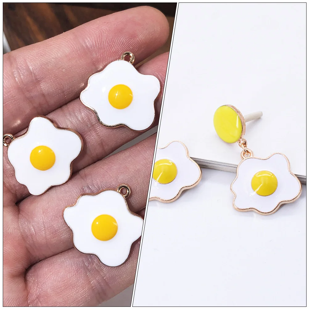 20개입 모조 달걀 펜던트 창의적인 합금 오믈렛 장식 DIY 보석 액세서리 수제 공예 선물 패션 액세서리