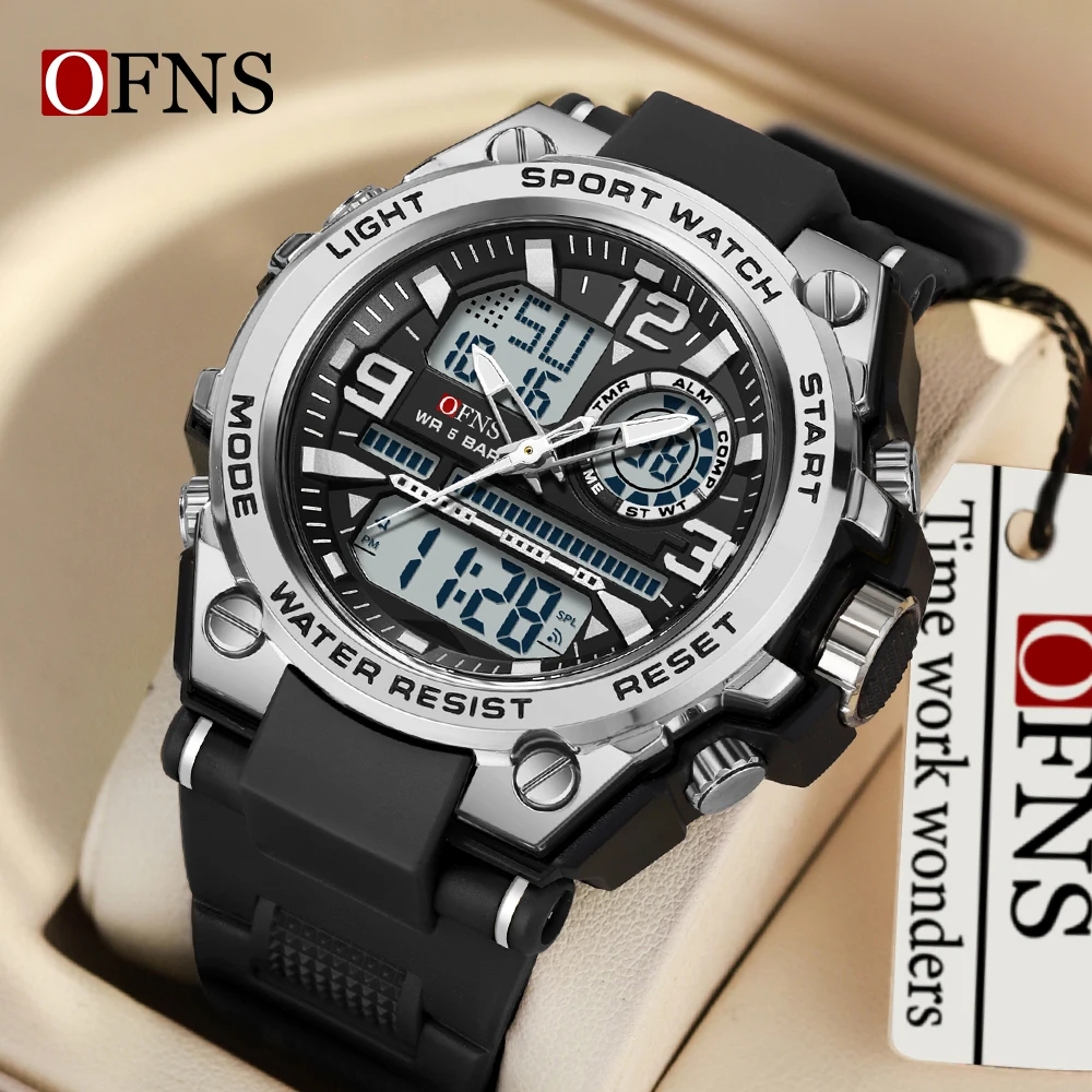 OFNS G-Style LED Digital Watch Men Military Electronic Clock Dual Display Waterproof Sports Quartz Wristwatch Relogio Masculino