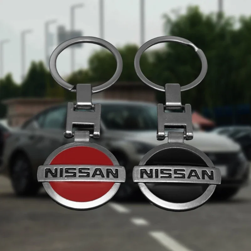 Car Emblem Keychain 3D Metal Key Ring for Nissan Teana J32 GTR March KIcks Murano Qashqai Leaf Juke Patrol Micra X Trail T32