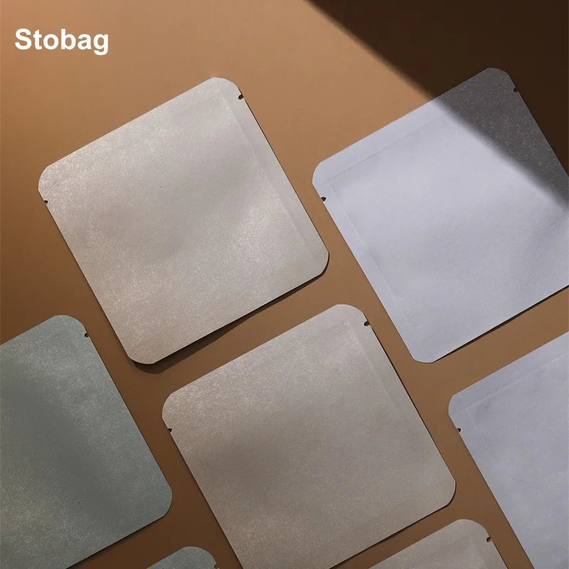 StoBag 200 шт., белые хлопковые бумажные упаковочные пакеты, маленькие термосвариваемые пакеты для хранения чая, кофе, порошка, портативные оптовые продажи