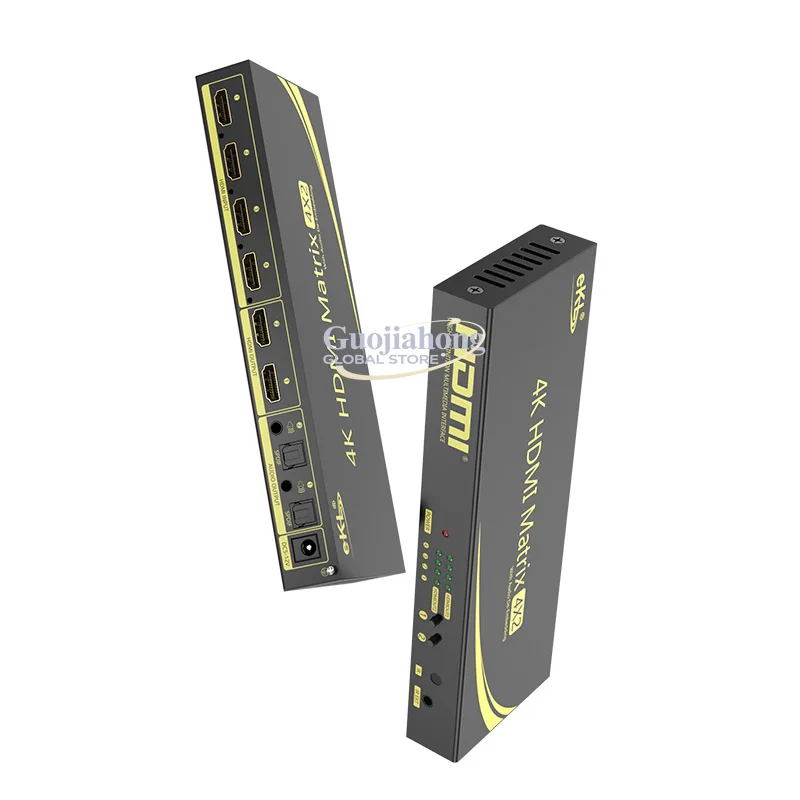 

Матричный коммутатор eKL-412HN HDMI 4K 4 входа/2 выхода с разделением аудиосигнала, поддержкой кнопочного и дистанционного управления