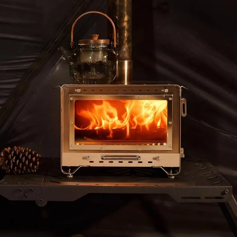 

Wood Burning Stove Winter Stainless Steel Outdoor Fireplace Durable Portable Firewood Stove Heating Cooking Camping Supplies