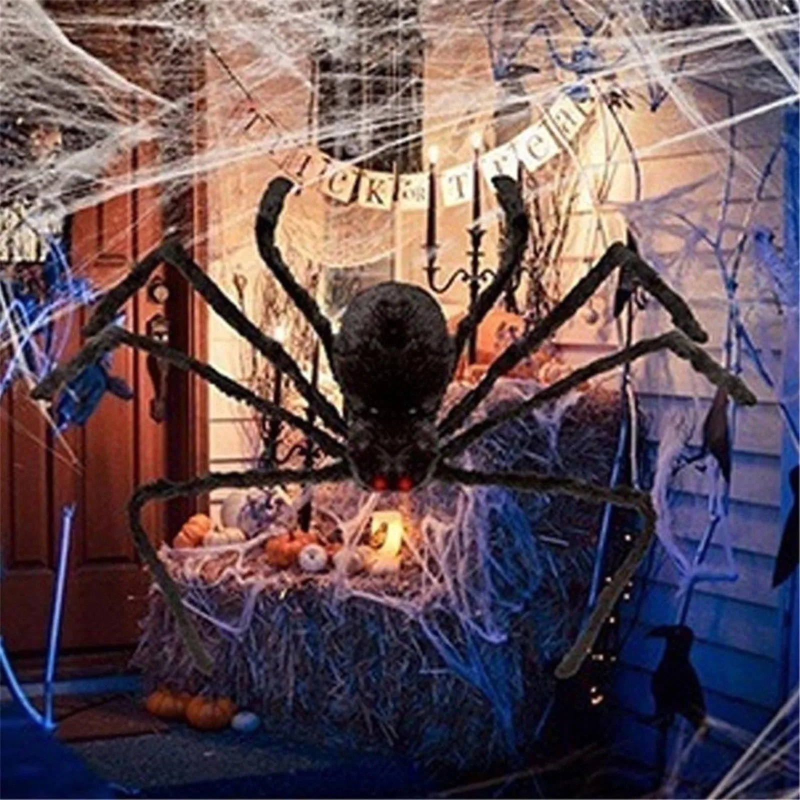 Halloween Black Plush Spider Decoration Props Simulation Giant Spider Kids Toy Outdoor Party House Decor black Spider