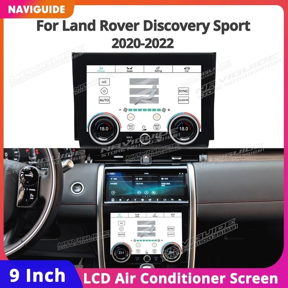 NAVIGUIDE 9” For Land Rover Discovery Sport 2020-2022 Car Digital AC Screen Panel Climate Control Monitor Display Conditioning