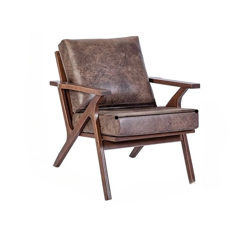 

Retro, bronzing, cloth solid wood, single, sofa chair, restaurant