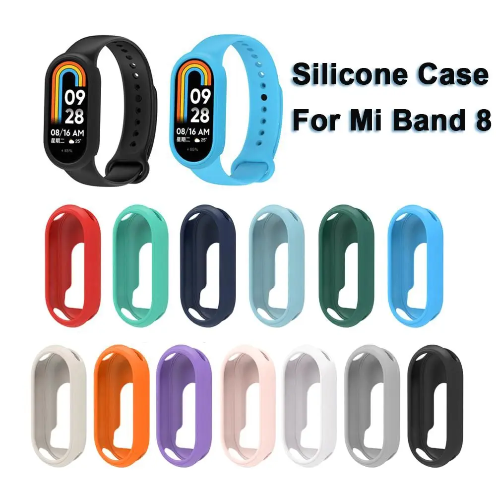 Soft Smartwatch Silicone Case Frame Bumper Protective Accessories Cover for Xiaomi Mi Band 8