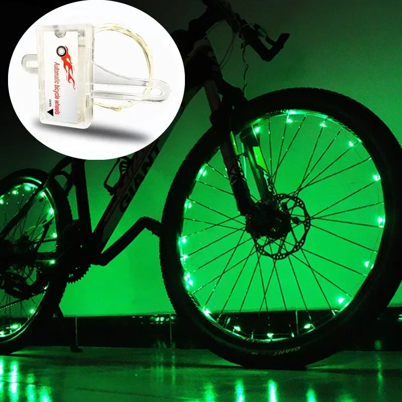 Colorful Rainproof Bicycle Wheel LED Lights Front and Rear Spoke Lights Cycling Decoration Tire Strip Light Bike Accessories