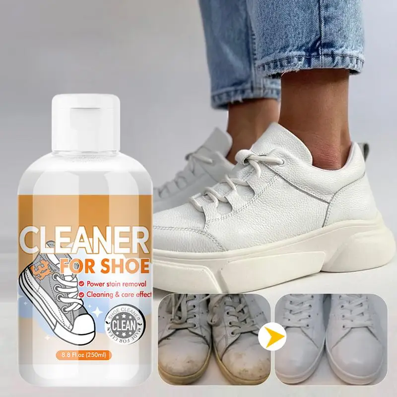 White Shoe Cleaner Agent 250ml Cleaning Agent For High Heels Multifunctional Shoe Cleaner For Leather Canvas Fabric Tennis