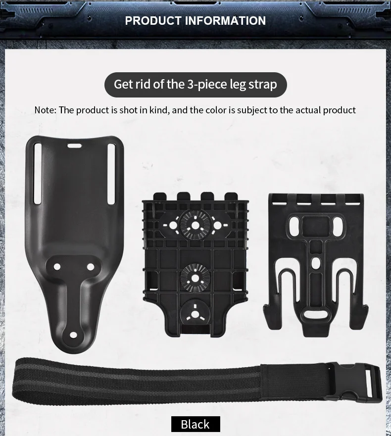 3-teiliges Drop-Leg-Holster-Set mit Schnellverschluss und QLS 19/22-Adapter – Gürtelschlaufe, bequem, elastisch und gummiert für Jagd und Angeln – Detail 2