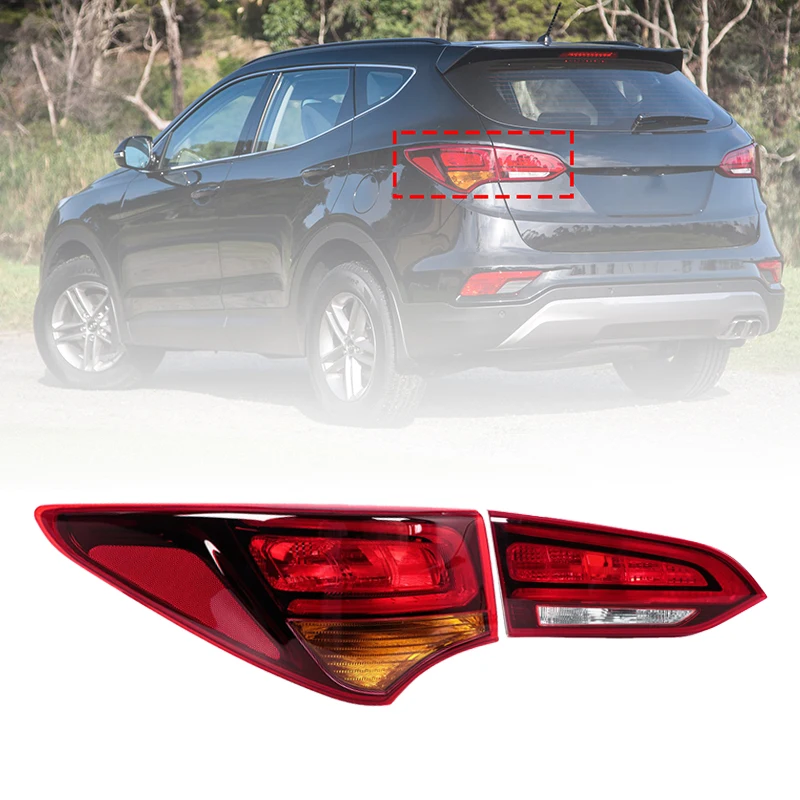 No Bulb Rear Bumper Tail Light Stop Brake Lamp For Hyundai Santa Fe SantaFe 2017 2018 2019 Taillight Taillamp