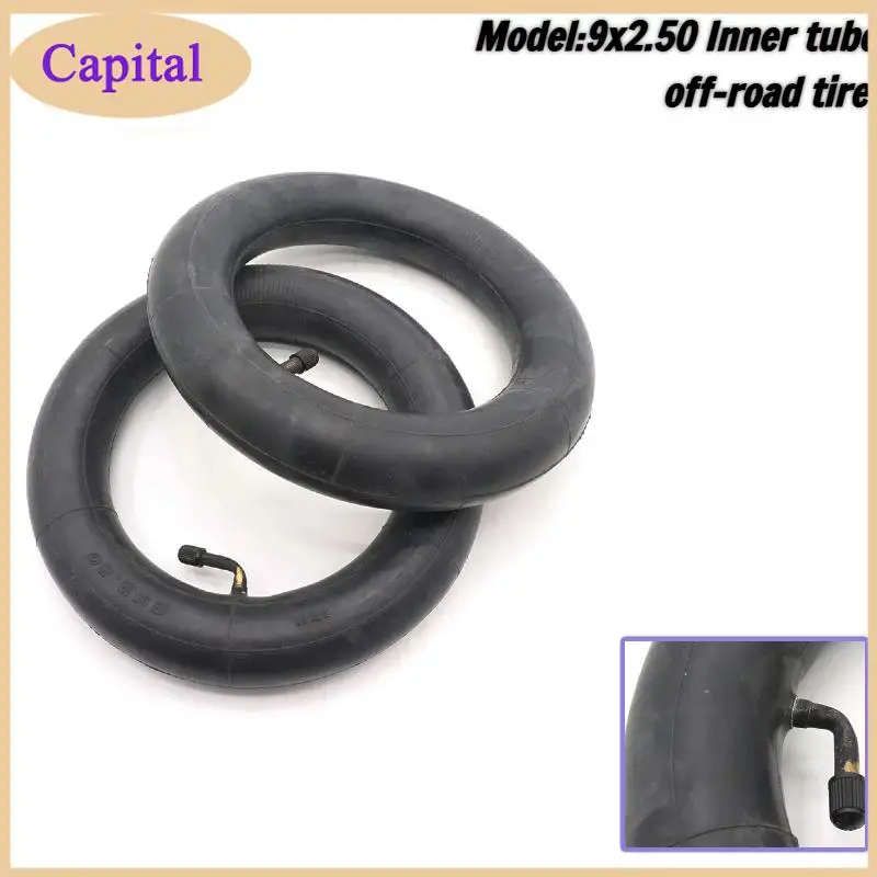 9X2.50 inner tube with bending valve and 0-degree valve, suitable for 9-inch scooter butyl rubber inner tube