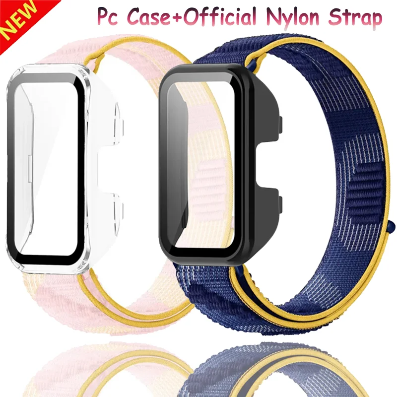PC-Gehäuse + offizielles Nylonband für Huawei Band 10, Bildschirmschutzhülle, Sport, bequemes Armband für Huawei Band 9 8, Zubehör