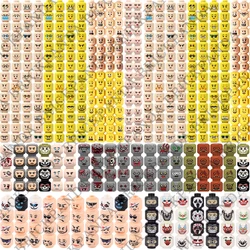 MOC Accessories Head Building Blocks Female Male Figures Parts Creative Face Laugh Cry Angry Cute Expression Mini Bricks Toys