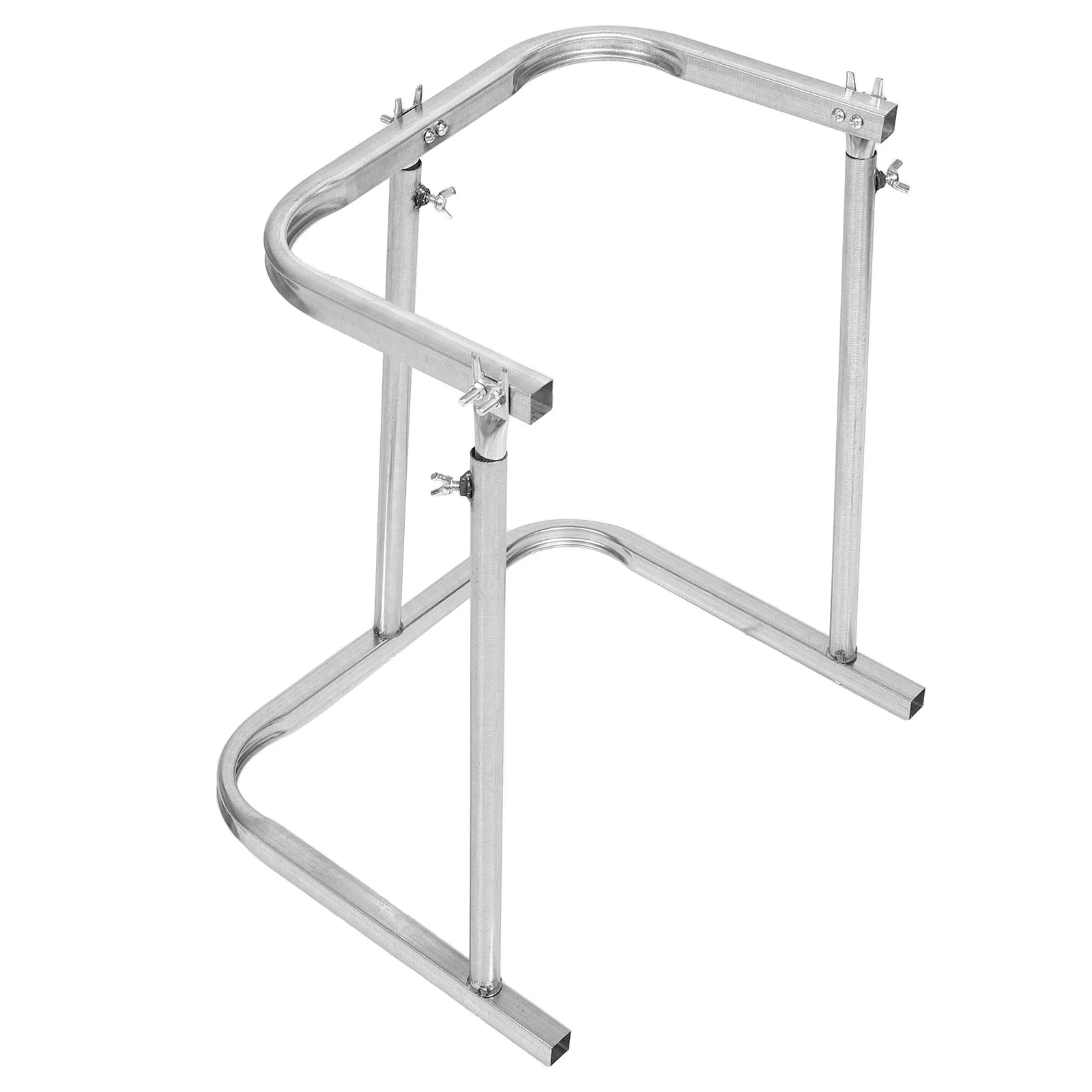Outdoor Garbage Bag Holder Heavy Duty Metal Frame Portable Yard Waste Station for Gardening Camping Lawn Use Silver