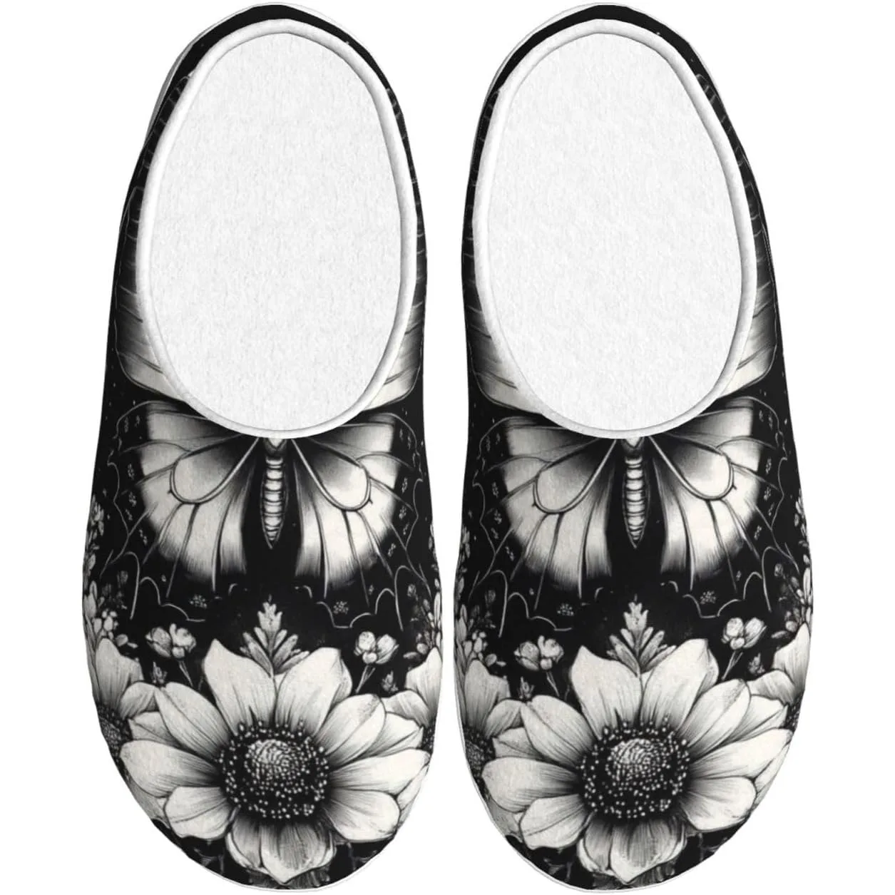 

Gothic Butterfly Women’s Cozy Slippers Soft Cotton Indoor Outdoor House Slippers With Anti-Slip Sole