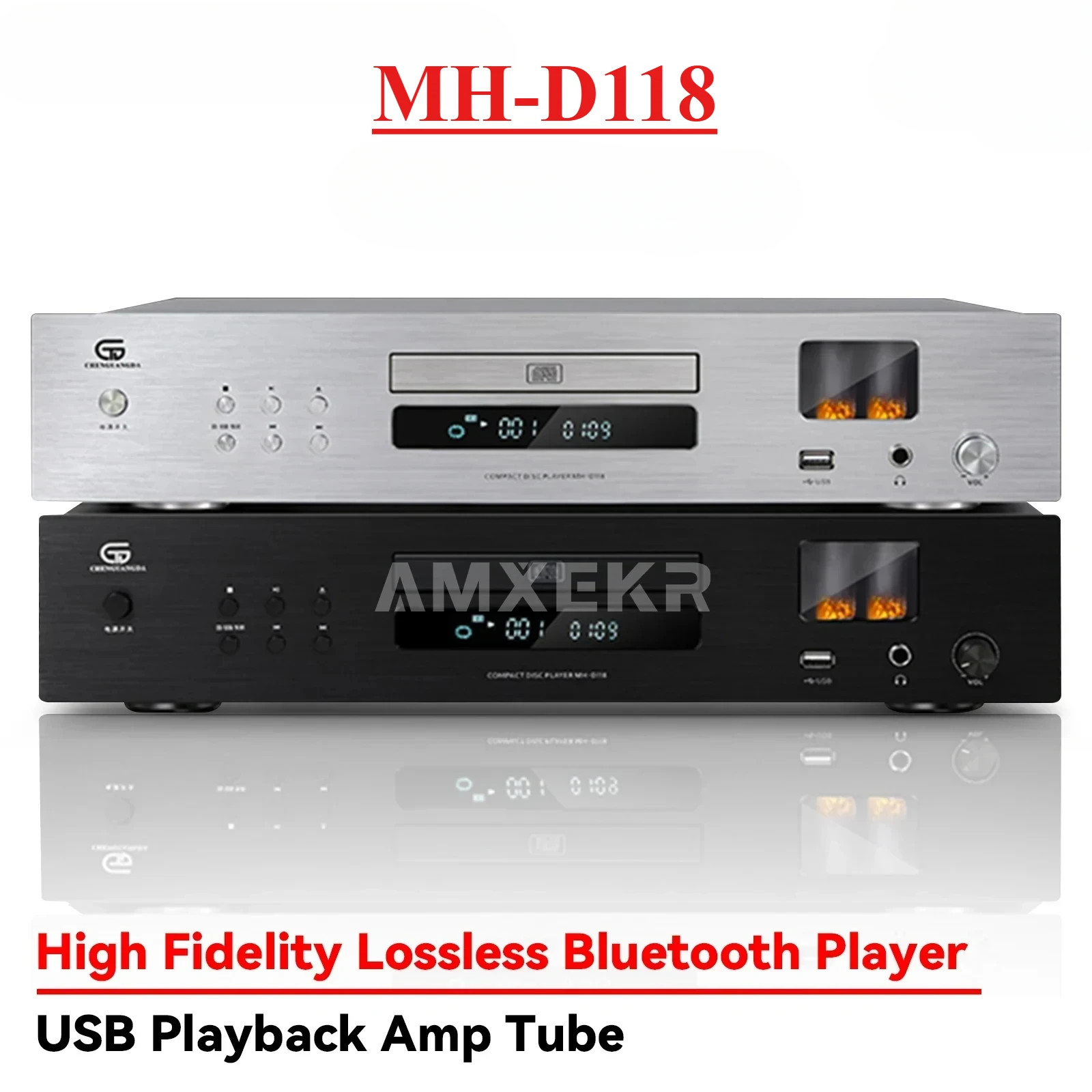 

AMXEKR MH-D118 HIFI CD-плеер Высококачественный Bluetooth-плеер без потерь USB-усилитель воспроизведения, ламповый усилитель