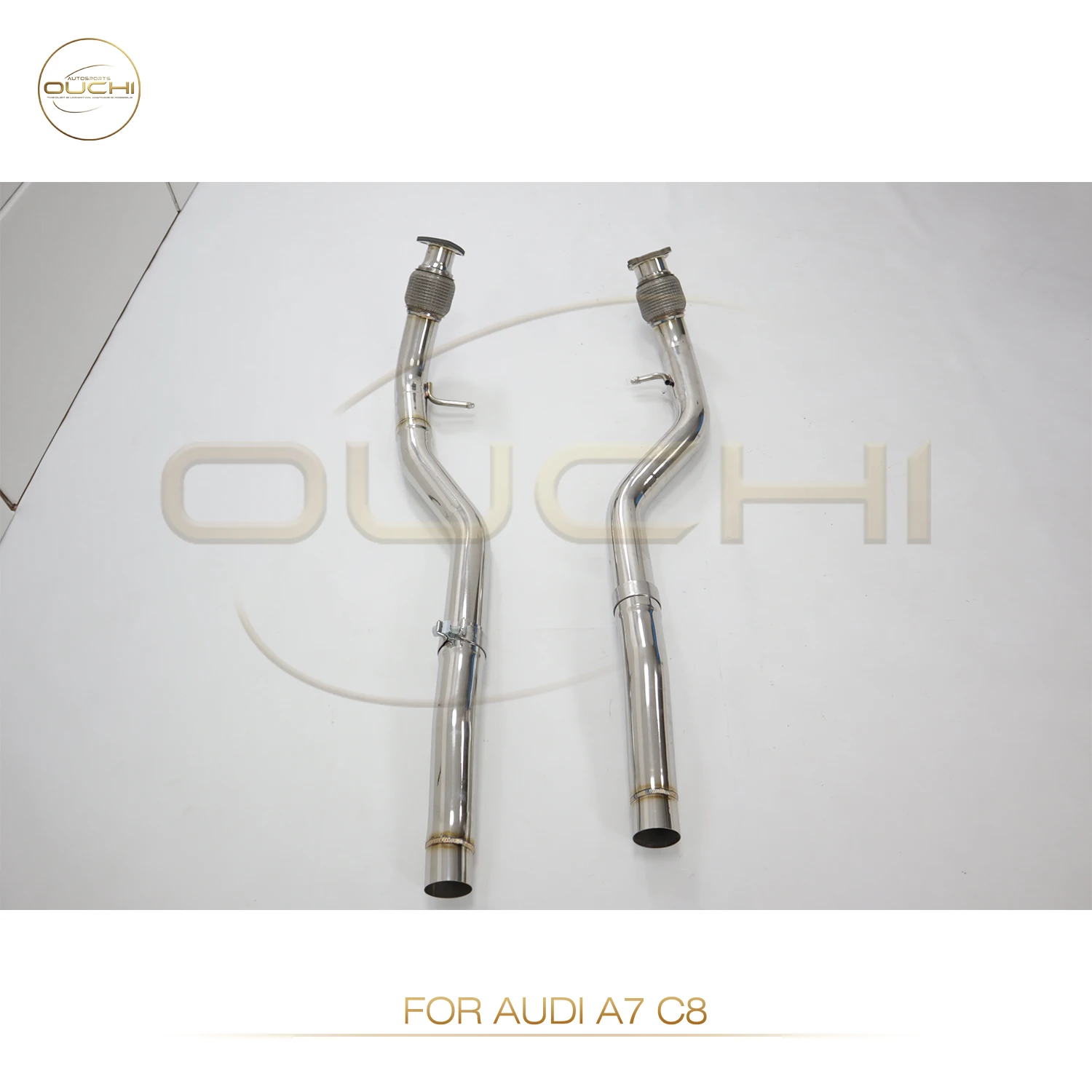 Ouchi Exhaust Stainless Steel Resonance Tube for Audi  A6 A7 3.0T  Front Pipe car parts