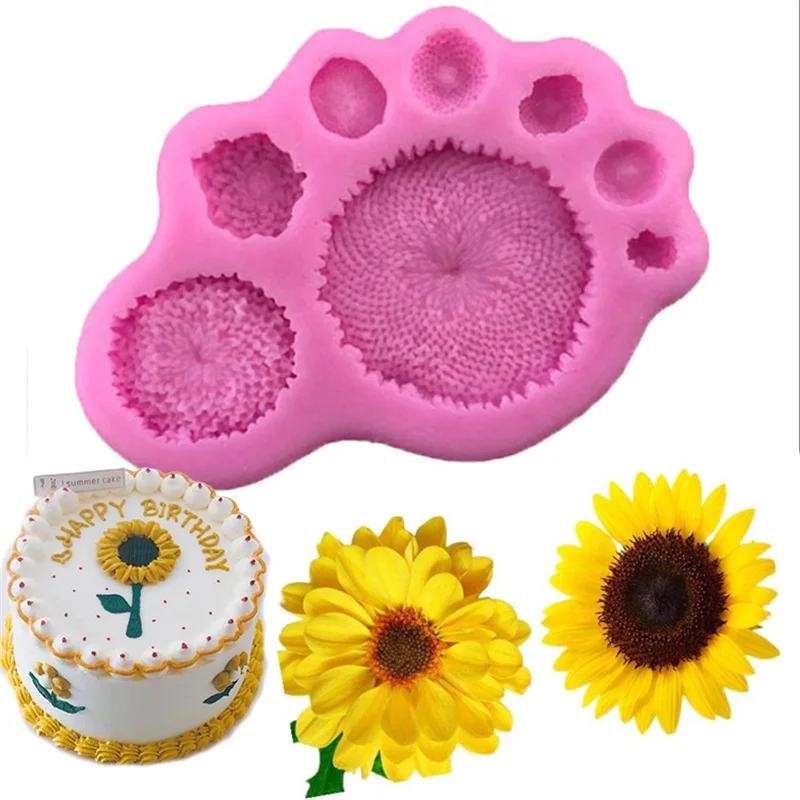 Daisy Stamen Sunflower Pistil Fondant Silicone Mold Sugarcraft Polymer Clay Mold Cake Decorationg Tool Flower Gumpaste Mould