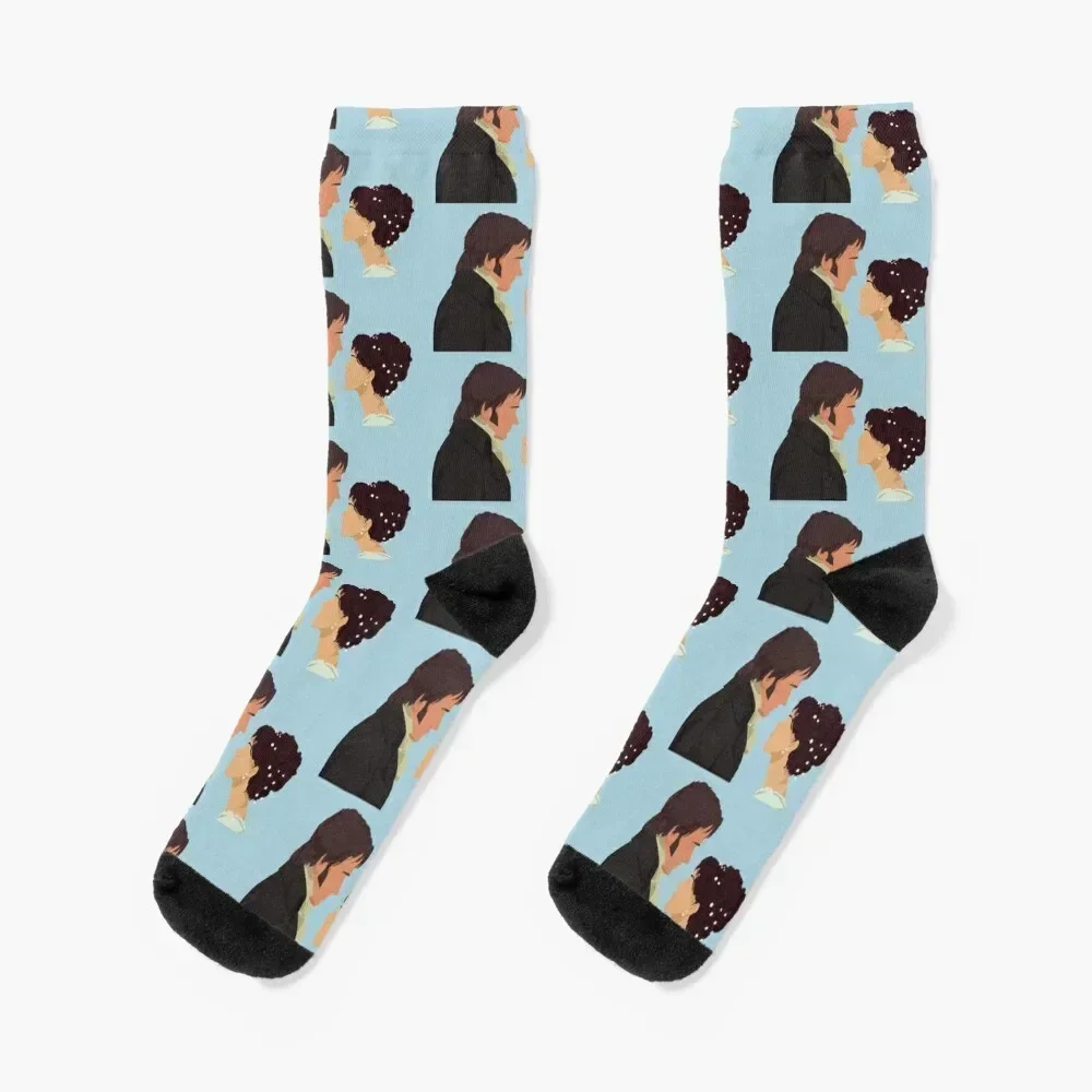 Pride Prejudice Silhouette Socks summer Non-slip custom Mens Socks Women's