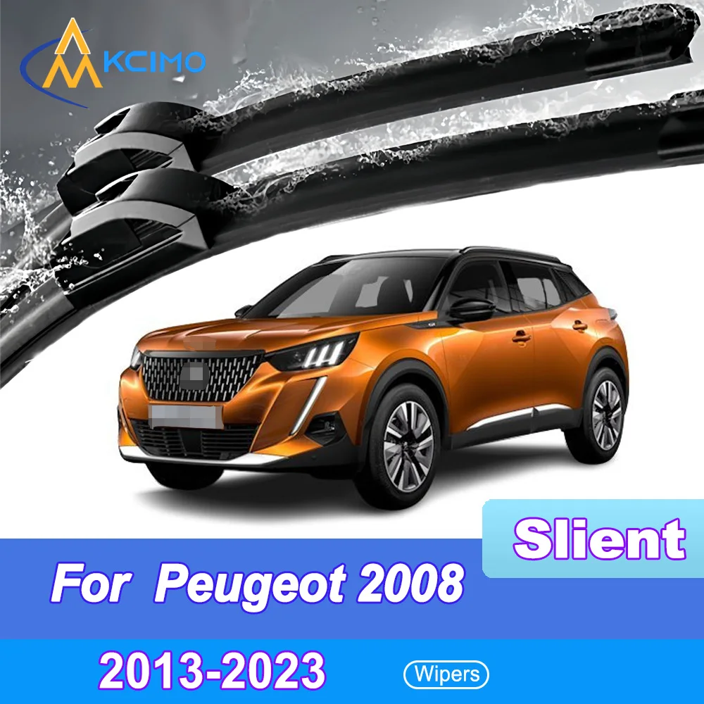 

2 Pack Silent Beam Wiper Blades For Peugeot 2008 A94 2013-2023 Noiseless All-Weather Design Windshield Rain Brush Accessories