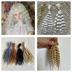 Latest Many Colors Culry White Reborn Dolls Mohair Black Brown Colors DIY BJD Doll Reborn Doll Hair Wigs Accessories