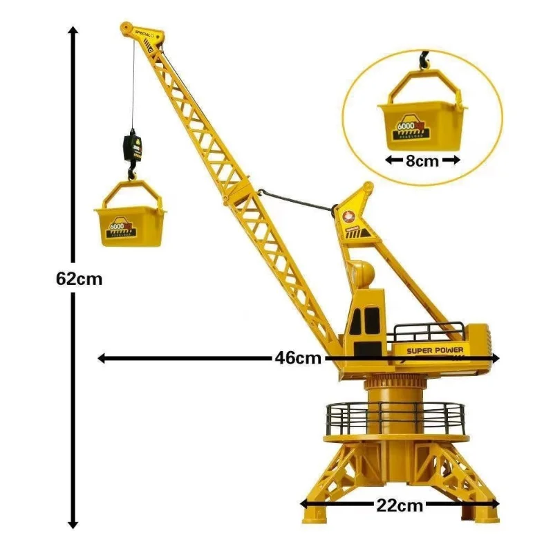 RC Truck Children\'s Electric Remote Control Tower Crane Model Engineering Vehicle Simulation Crane Toys for Boys Birthday Gift