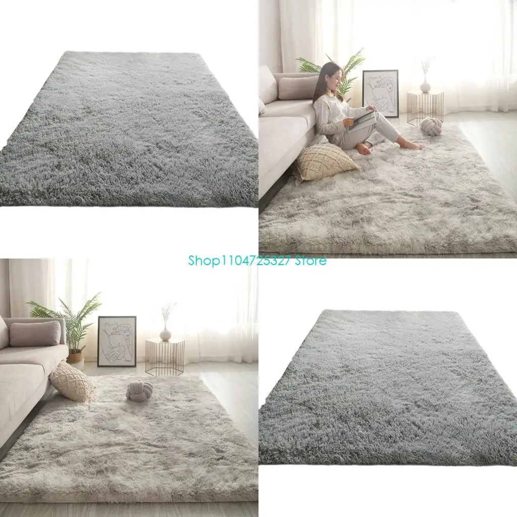 

D8KF Soft Area Rug For Bedroom Living Room Nordics Styles Bottom Portable Easy Cleaning Decorative Carpet