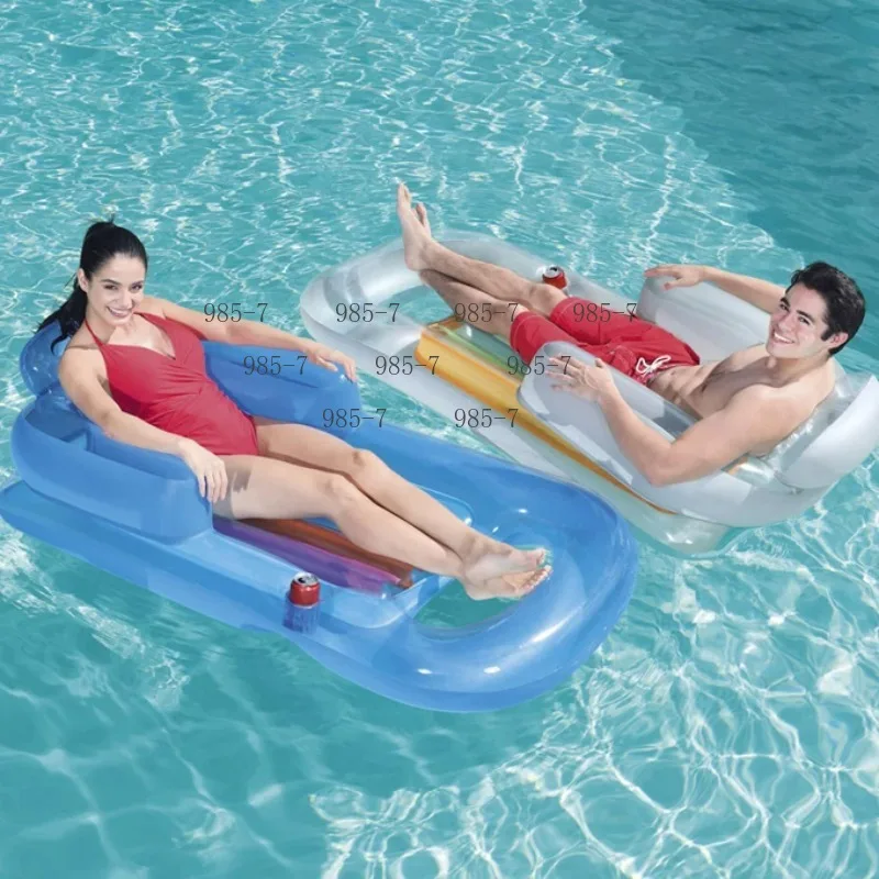Portable Swimming Ring, Inflatable Floating Row with Light Strip for Sea & Outdoor Swimming