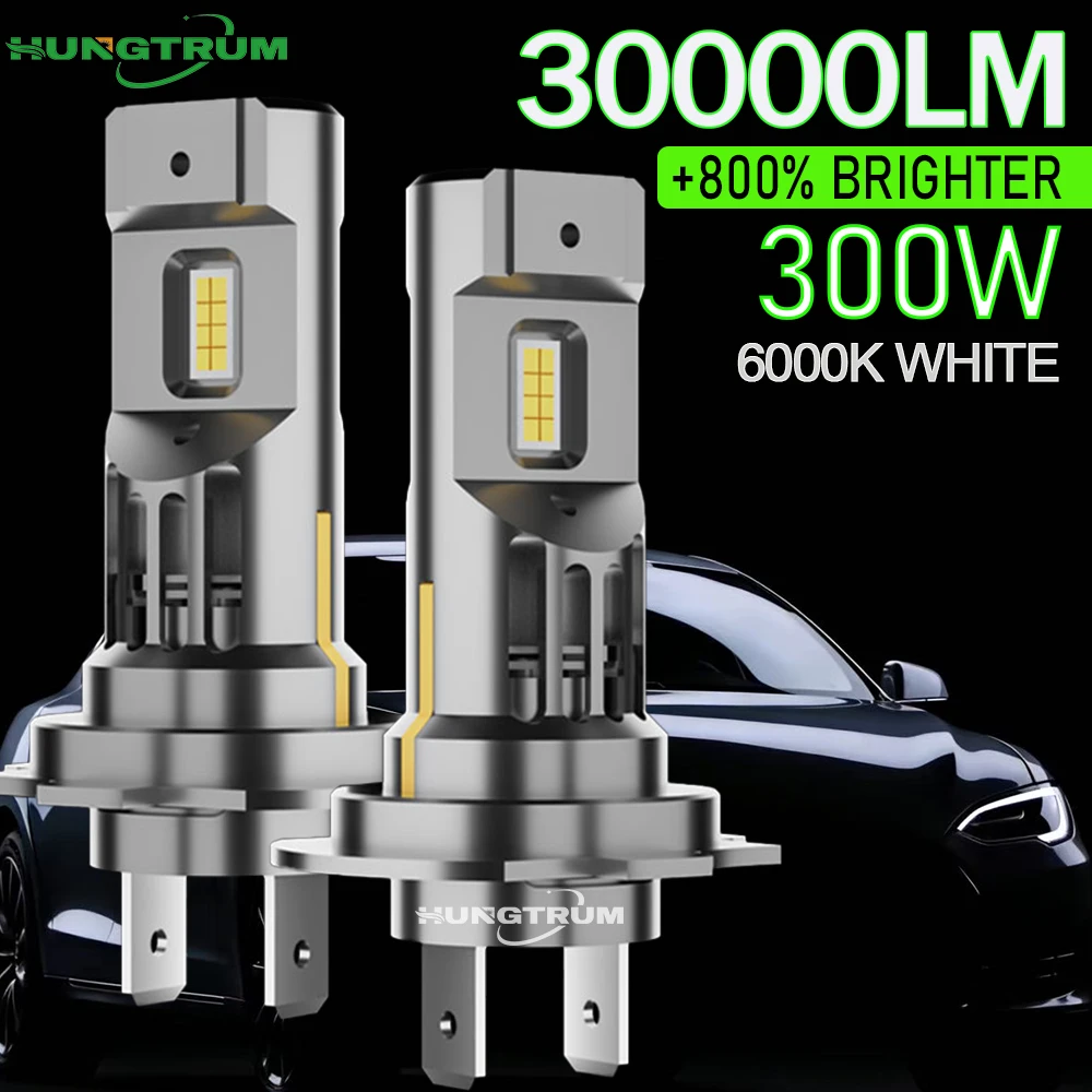 

Светодиодные лампы H7 CANBUS, размер 1:1, беспроводные, для автомобильных фар, Plug and Play, с вентиляторным охлаждением, 6000K, светодиодные лампы H7.