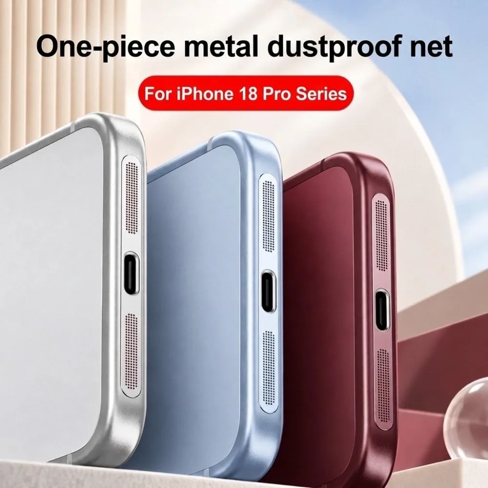 2pcs Metal Phone Dust Proof Mesh Anti Dust Lossless Sound Quality Phone Dust Guard Scratch-resistant for iPhone 18 Pro Max