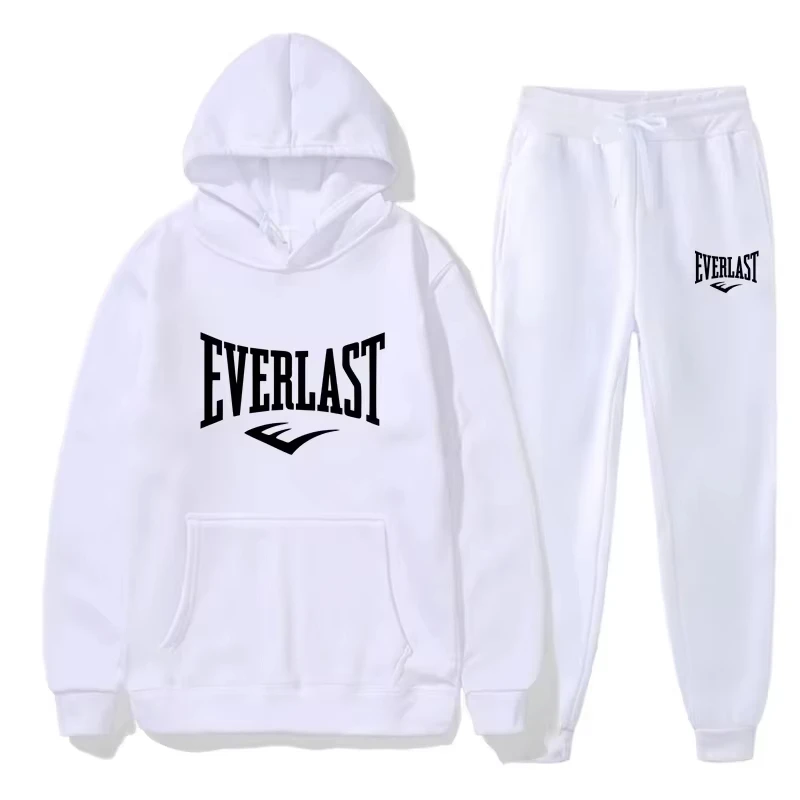Men's EVERLAST Sportswear Fitness Gym Clothing Running Set Sportswear Straps Autumn_Winter Hoodie Set New Style clothes for men - view 3