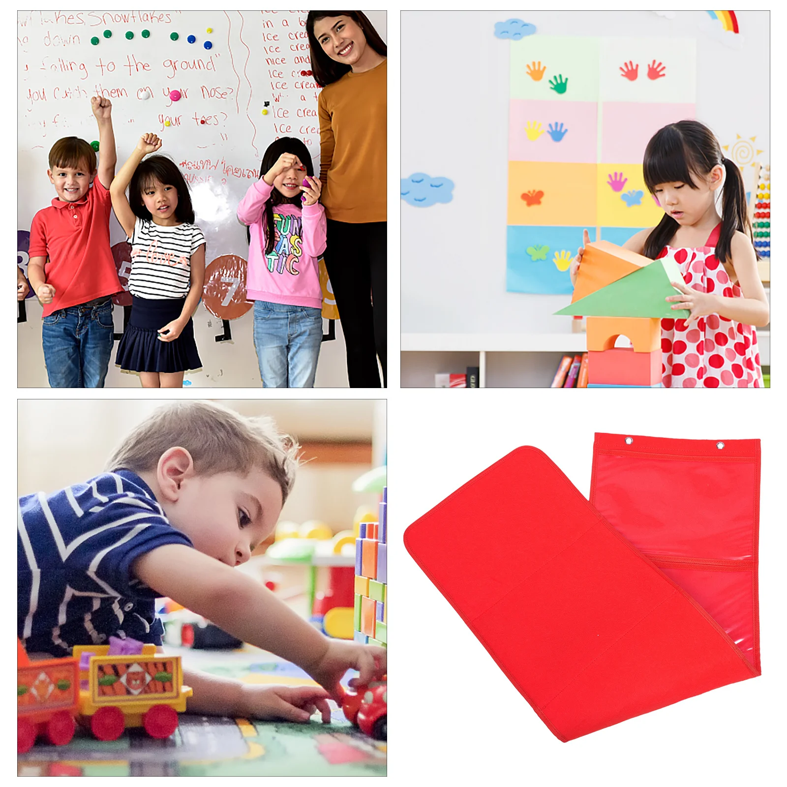 

Painting Hanging Organizer Bag Durable Non-Woven Fabric Practical Storage Holder for Kindergarten Art Works Display