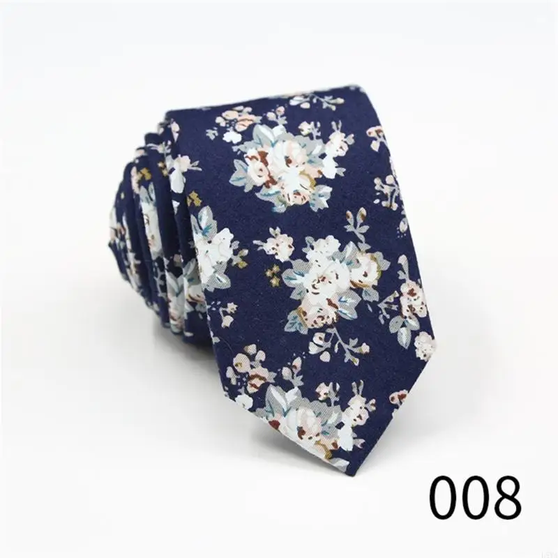 L5YA Pijlen Ontwerp Bloemenprint Stropdas Polyester Zijde Mode Unisex Shirt Accessoire