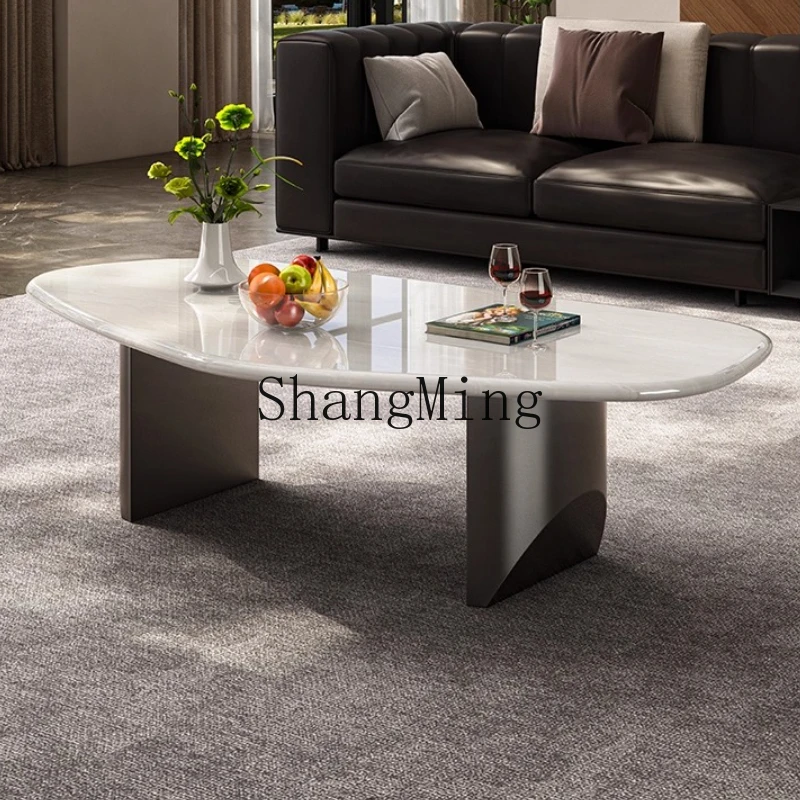 

FG Natural Luxury Stone Coffee Table Irregular Marble Small Coffee Table Light Luxury High-end Imported Home New Model