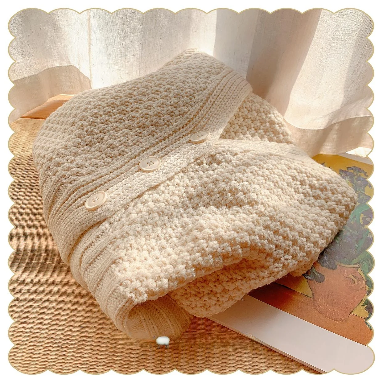 

Ele Simple Long Sve Вязаный свитер Кардиган Гладкая на ощупь текстура в рубчик Мягкий уютный сладкий Sle круглый Ne на одной пуговице