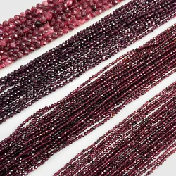 Natural Garnet Faceted Stone Beads Loose Spacer Beads 2/3/6mm Gem Beads Stone Beads For Jewelry Making DIY Bracelets Necklace15