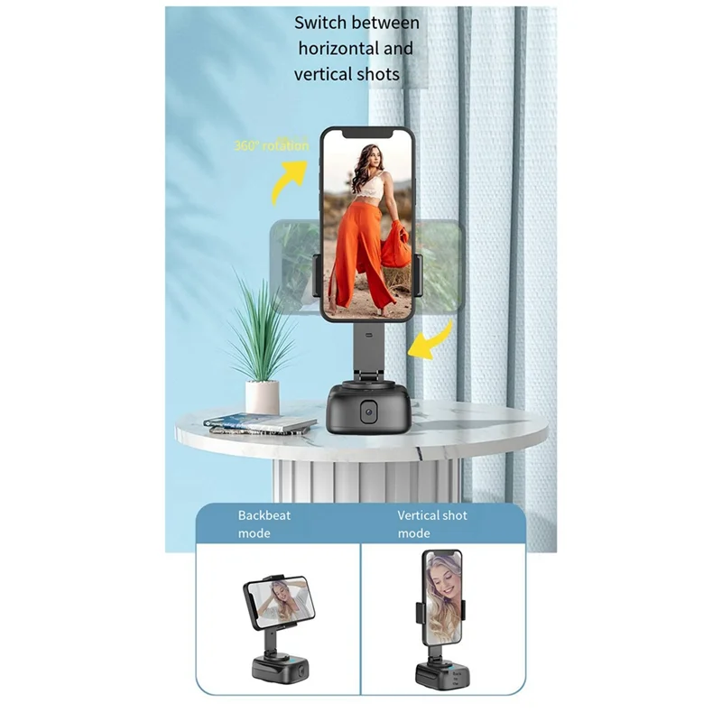 

1 Piece Intelligent AI Face Recognition, Black ABS PTZ Live Broadcast, Self-Portrait, Panoramic Anti-Shake