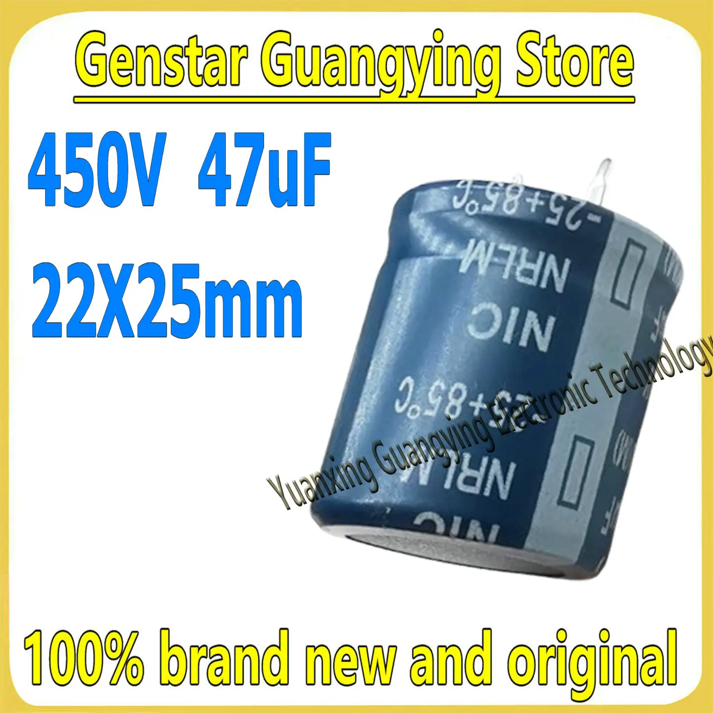 (1 Piece) Cowl Capacitor 450V47UF 47UF 450V 22X25mm Filter Audiophile Hard Leg Capacitor 47UF450V 100% Brand New