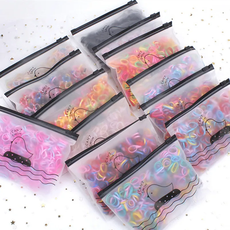 2022 Hot 1500pcs Nylon Ties Elastic Hair Bands Children Ponytail Holder Braiding Rubber Bands  Headband Gum Hair Styling Tools