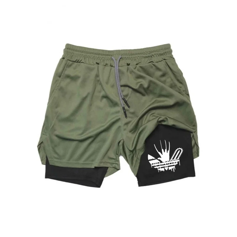 

Мужские двухслойные повседневные спортивные брюки, дышащие шорты для бега и тренировок, удобные для занятий физкультурой