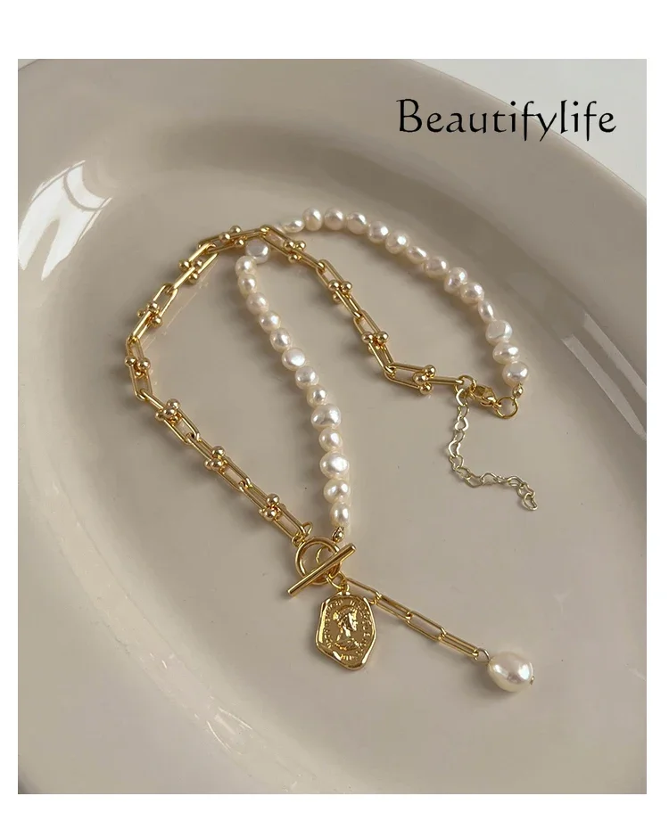 Female long high-end natural freshwater pearl sweater chain sweater chain autumn and winter necklace