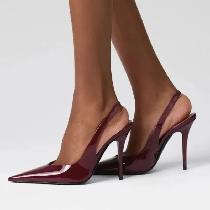 

Luxury Stiletto High Heels Pumps Shoes Woman Sexy Closed Pointed toe Red Black Heeled Party Bridal Wedding Dress Shoes Ladies