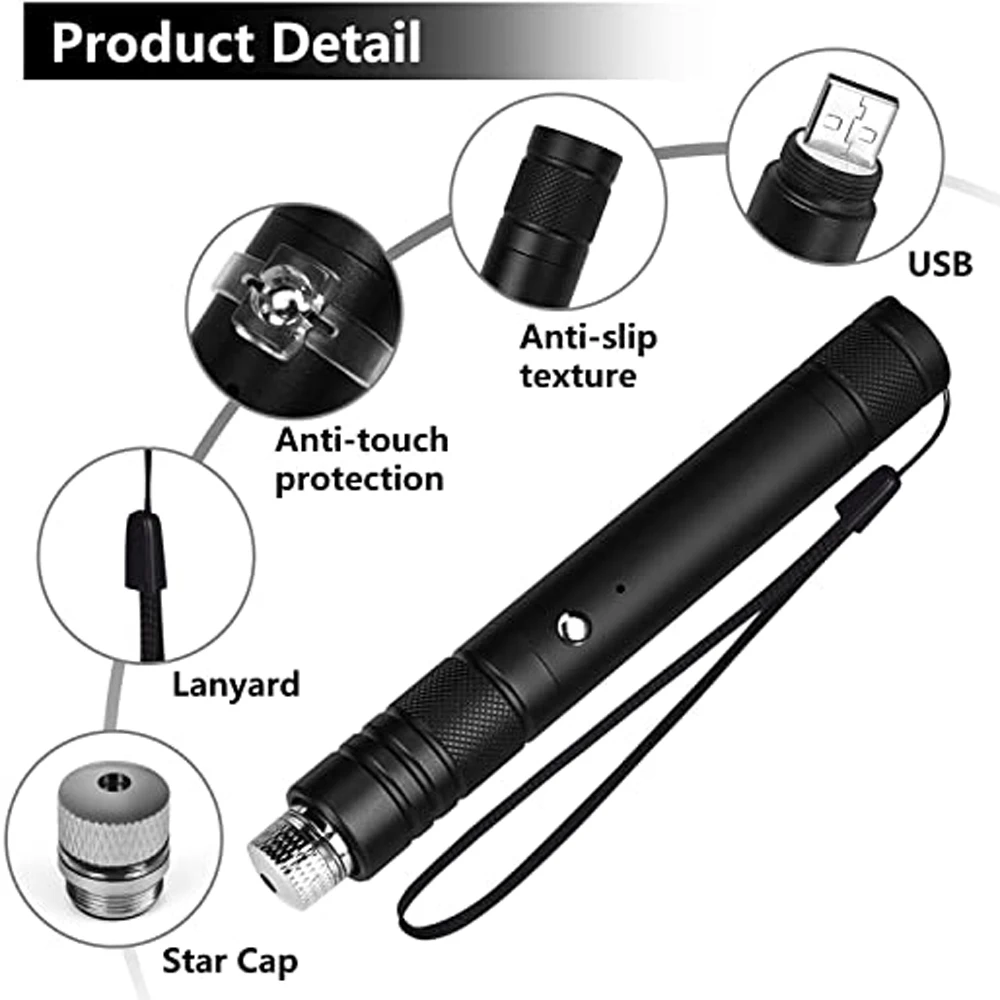 USB Rechargeable Mini Laser Pointer for Cats – Interactive Pet Toy with Bright Red & Green Animation Patterns view 5