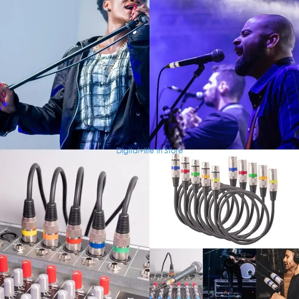 

E06D 5 шт. профессиональный микрофонный кабель XLR «папа-мама» 3-контактный XLR аудио микрофонный кабель для DMX-сценического