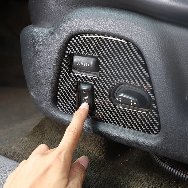 

2Pcs soft carbon fiber For Hummer H3 2005-2009 Car seat adjustment switch panel decorative sticker Car modification accessories