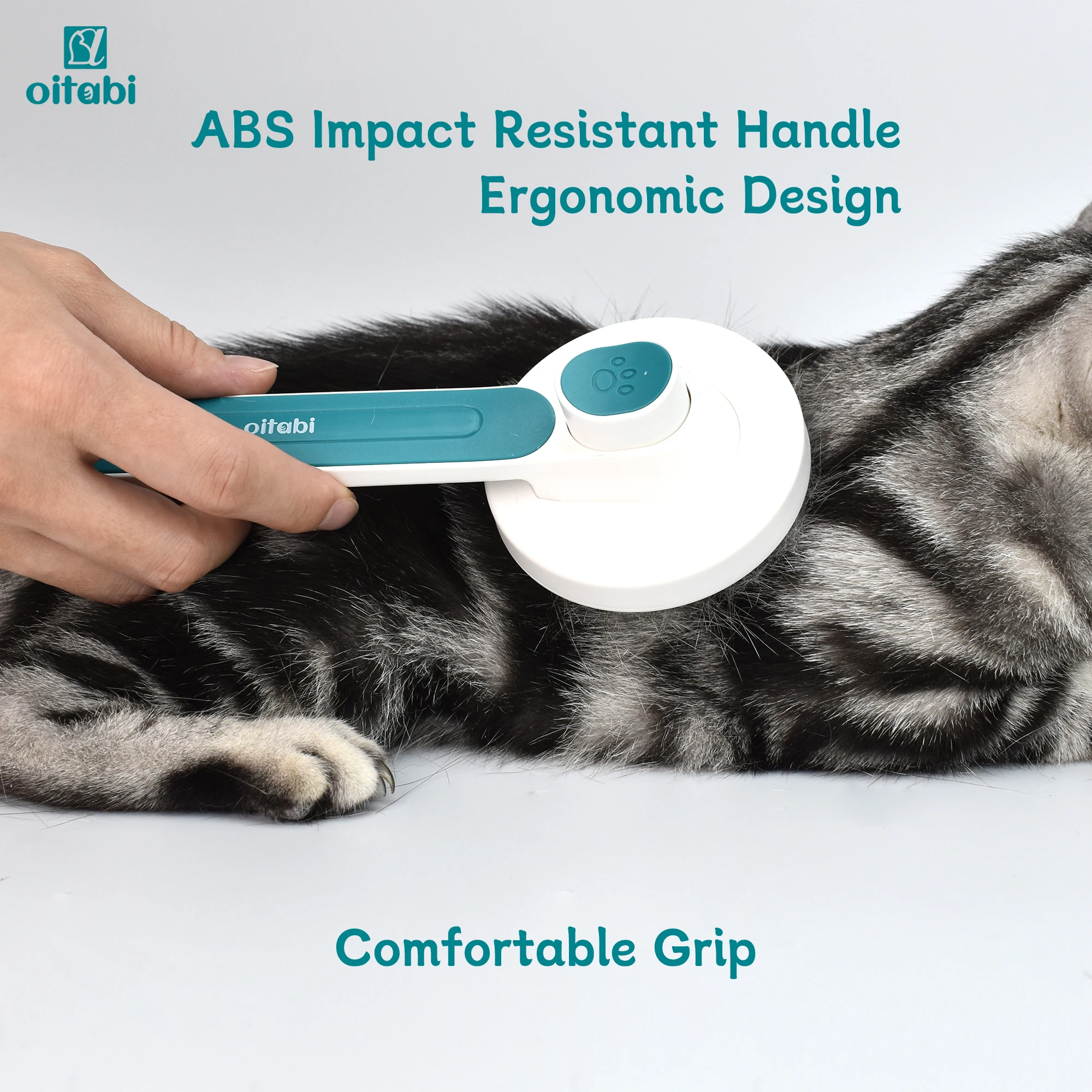 Escova autolimpante Oitabi para cães e gatos, escova de pêlos de animais de estimação para derramar cabelos longos e curtos, remoção de pelos retrátil fácil de limpar